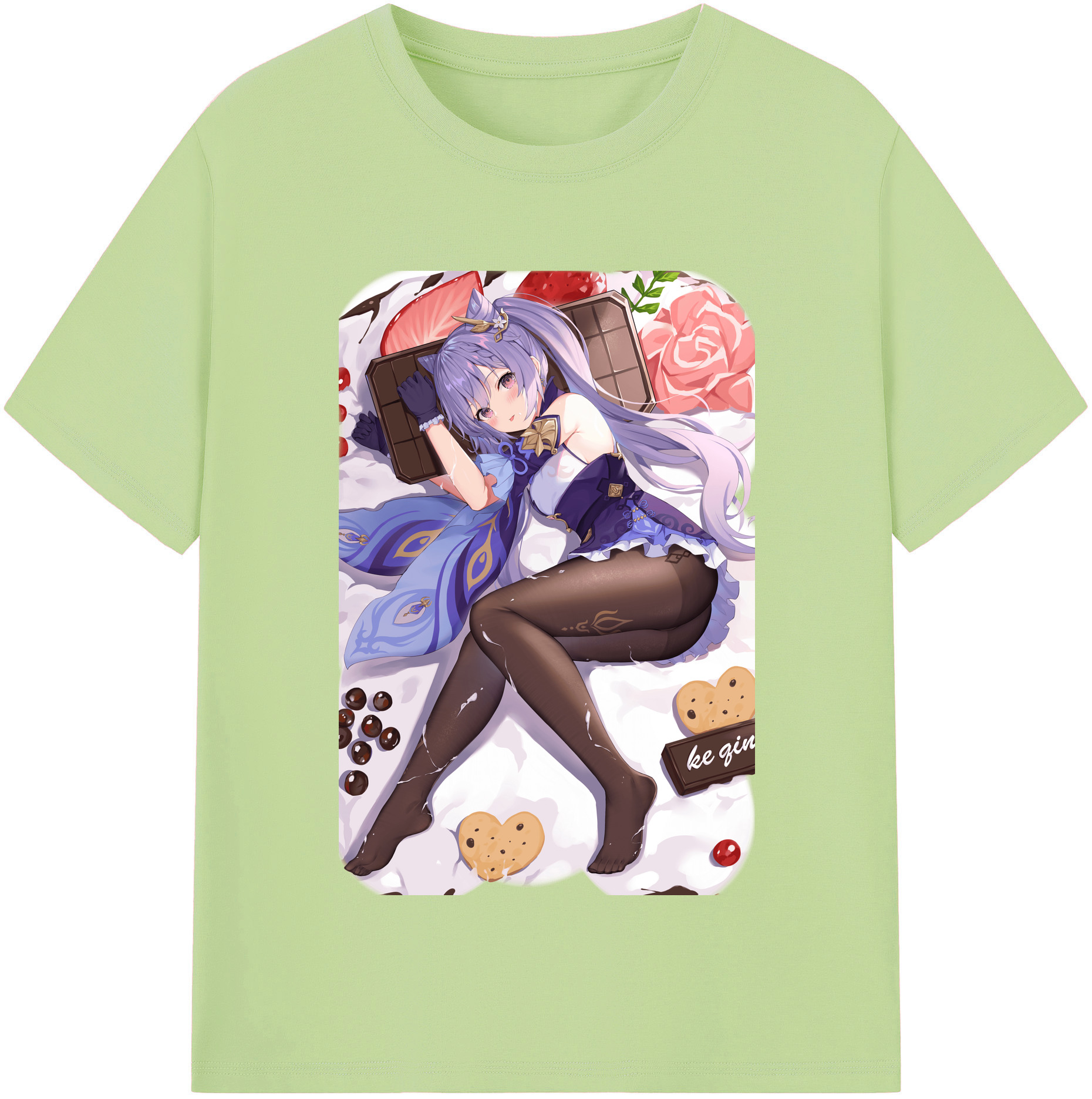 げんし神 刻晴 こくせい genshin Kokusei 綿100％半袖Tシャツ（フロントプリント）